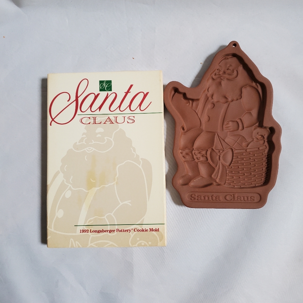 Vintage Longaberger Pottery Santa Claus Cookie Mold